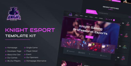 Knight | eSports & Gaming Elementor Template Kit