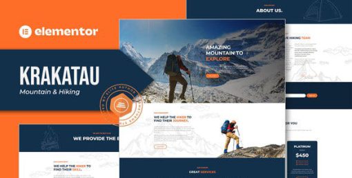 Krakatau – Mountain & Hiking Elementor Template Kit