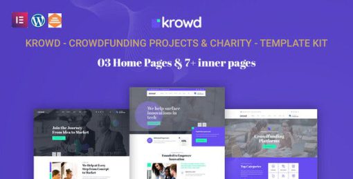 Krowd – Crowdfunding Projects & Charity Template Kit