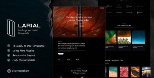 Larial – Landscape & Aerial Photography Elementor Template Kit