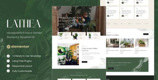 Lathea – Houseplants & Indoor Garden Elementor Template Kit