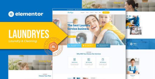 Laundryes – Laundry & Cleaning Elementor Template Kit