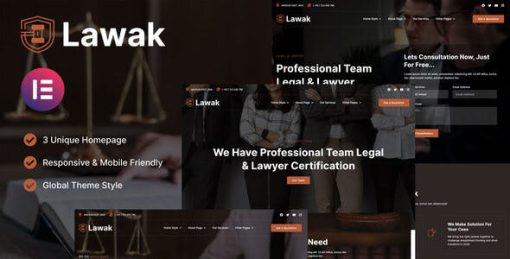 Lawak – Legal & Lawyer Services Elementor Template Kit
