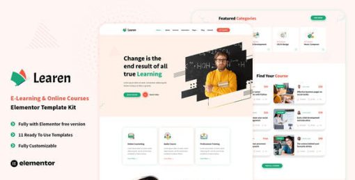 Learen – E-Learning & Online Courses Elementor Template Kit