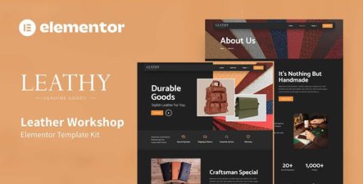 Leathy – Leather Workshop Elementor Template Kit