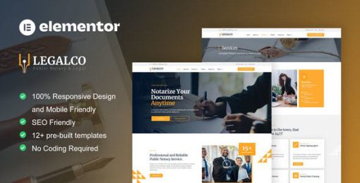 Legalco – Notary Public & Legal Services Elementor Pro Template Kit