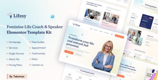 Lifesy – Feminine Life Coach & Speaker Elementor Template Kit