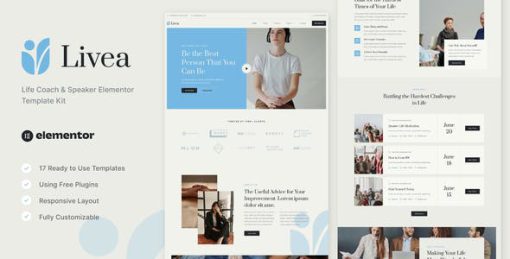Livea – Life Coach & Speaker Elementor Template Kit