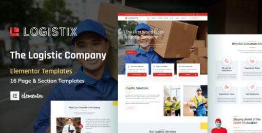 Logistix – Transportation Courier & Logistic Company Elementor Template Kit
