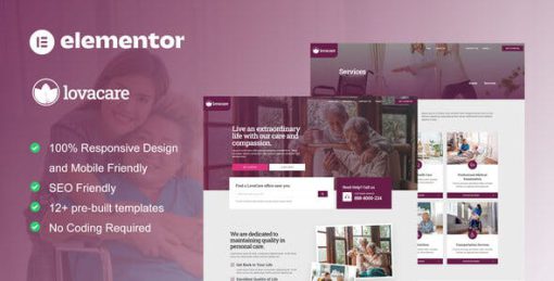 LovaCare – Senior Care Services Elementor Template Kit