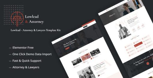 Lowlead – Attorney & Lawyers Elementor Template Kit