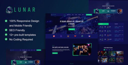 Lunar – Esports & Gaming Elementor Template Kit