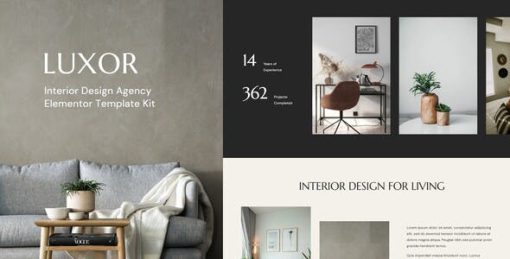 Luxor – Interior Design Agency Elementor Template Kit