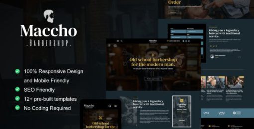 Maccho – Gentlemen Barbershop Elementor Template Kit