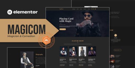 Magicom – Magician & Comedian Club Elementor Pro Template Kit
