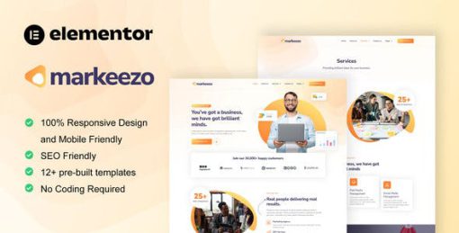 Markeezo – SEO & Digital Marketing Agency Elementor Template Kit