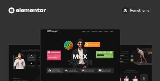 MAX – Content Creator Elementor Pro Full Site Template Kit