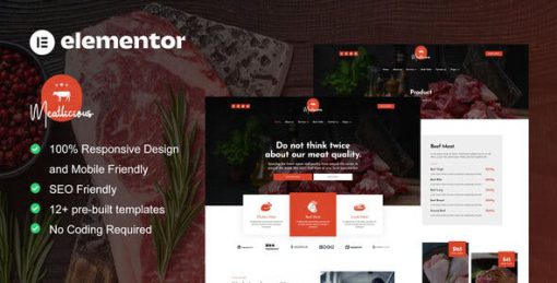 Meatlicious – Meat Shop & Butcher Elementor Template Kit