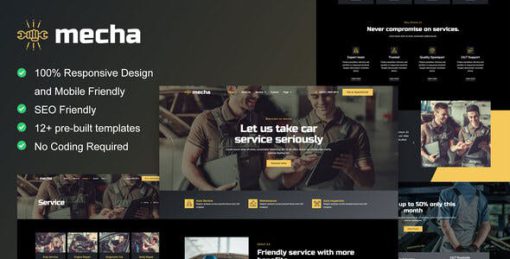 Mecha – Car Repair & Auto Service Elementor Template Kit