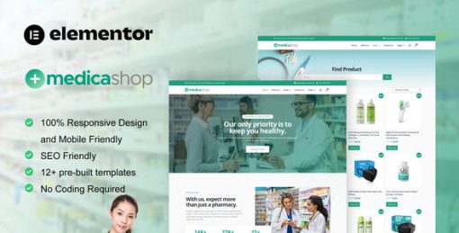 MedicaShop – Pharmacy & Medical Store Elementor Template Kit