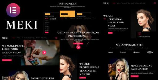 Meki – Artist Makeup Business Services Elementor Template Kit