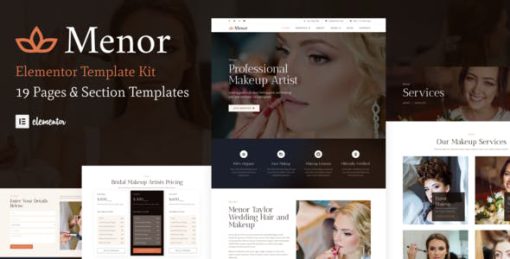Menor – Makeup Artist & Hair Stylist Elementor Pro Template Kit