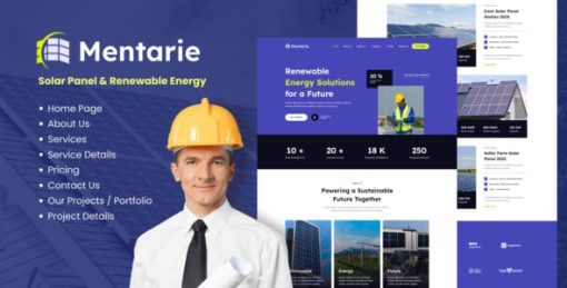 Mentarie – Solar Panel & Sustainable Energy Elementor Template Kit