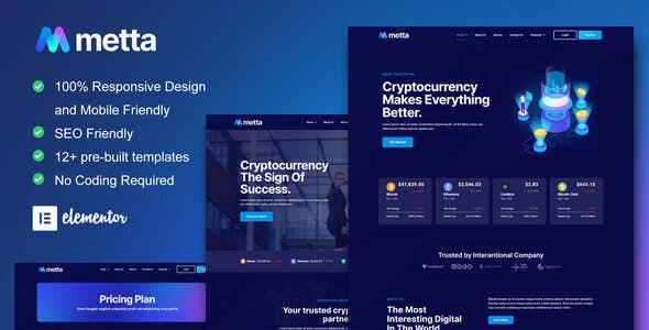 Metta – Cryptocurrency Blockchain & Bitcoin Elementor Template Kit Metta – Cryptocurrency Blockchain & Bitcoin Elementor Template Kit