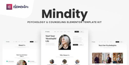 Mindity – Psychologist Teraphist Elementor Template Kit