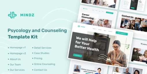 Mindz – Psychology & Counseling Elementor Template Kit