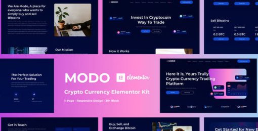 MODO – Crypto Currency Elementor Template Kit