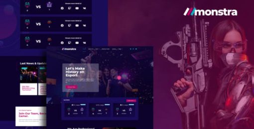 Monstra – Esports & Gaming Elementor Template Kit