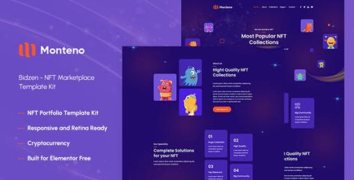 Monteno – NFT Portfolio Elementor Template Kit