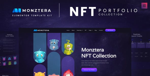 Monztera – NFT Portfolio Elementor Template Kit Monztera – NFT Portfolio Elementor Template Kit