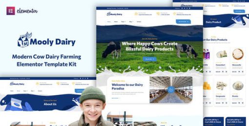 Mooly – Modern Cow Dairy Farming Elementor Template Kit