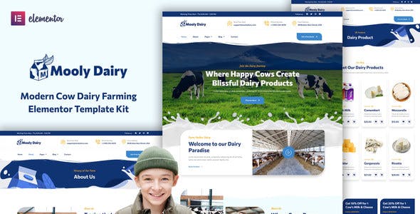 Mooly – Modern Cow Dairy Farming Elementor Template Kit Mooly – Modern Cow Dairy Farming Elementor Template Kit