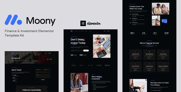 Moony – Finance & Investment Elementor Template Kit Moony – Finance & Investment Elementor Template Kit