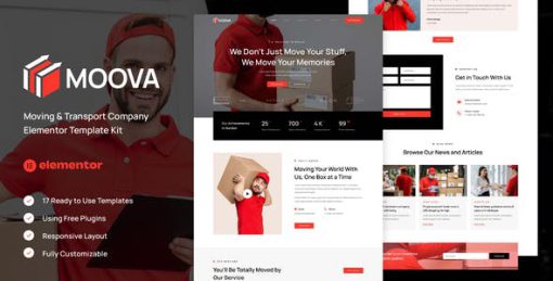 Moova – Moving & Transport Company Elementor Template Kit