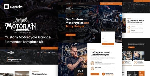 Motoran – Custom Motorcycle Garage Service Elementor Template Kit Motoran – Custom Motorcycle Garage Service Elementor Template Kit