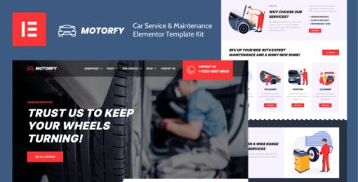 Motorfy – Car Service & Maintenance Elementor Template Kit