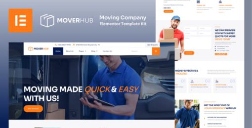 Moverhub – Moving Company Elementor Template Kit