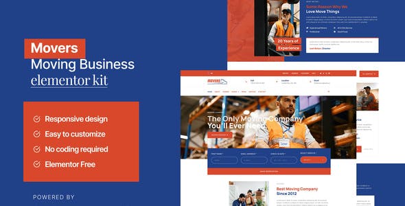 Movers – Moving Company Website Elementor Template Kit Movers – Moving Company Website Elementor Template Kit