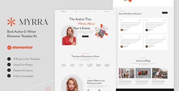Myrra – Book Author & Writer Elementor Template Kit Myrra – Book Author & Writer Elementor Template Kit