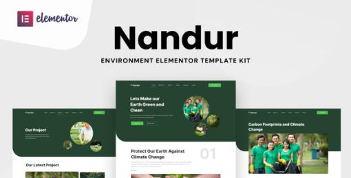 Nandur – Enviromental Elementor Template Kit