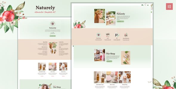 Naturely – Natural Cosmetics & Beauty Template Kit Naturely – Natural Cosmetics & Beauty Template Kit