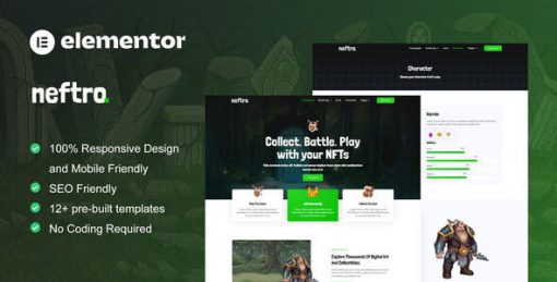 Neftro – Game NFT Elementor Template Kit