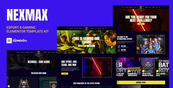 Nexmax – Esports & Gaming Elementor Template Kit Nexmax – Esports & Gaming Elementor Template Kit