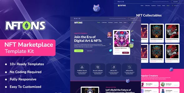 NFTONS – NFT Service & Crypto Currency Elementor Template Kit NFTONS – NFT Service & Crypto Currency Elementor Template Kit