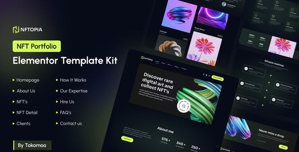 Nftopia – NFT Portfolio Elementor Pro Template Kit Nftopia – NFT Portfolio Elementor Pro Template Kit