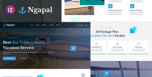 Ngapal – Sea Luxury Yatch Vacation Services Elementor Template Kit